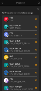 Depósito U8fun usando USDT USDC 3